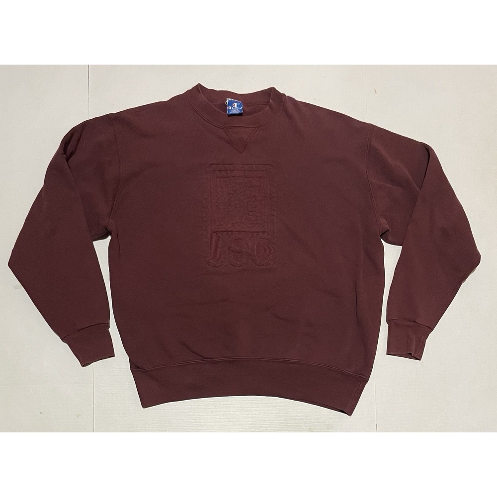Vintage Champion USC Trojans Raised Embroidered Crewneck Sweatshirt Mens‎ XL USA